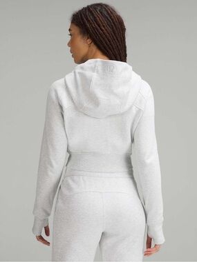 Lululemon Scuba Full Zip Cropped Hoodie Heathered Core Ultra Light Grey 4